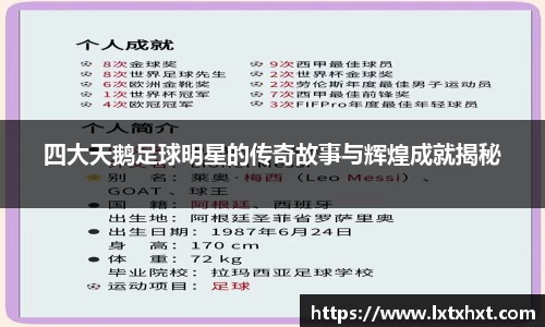 四大天鹅足球明星的传奇故事与辉煌成就揭秘